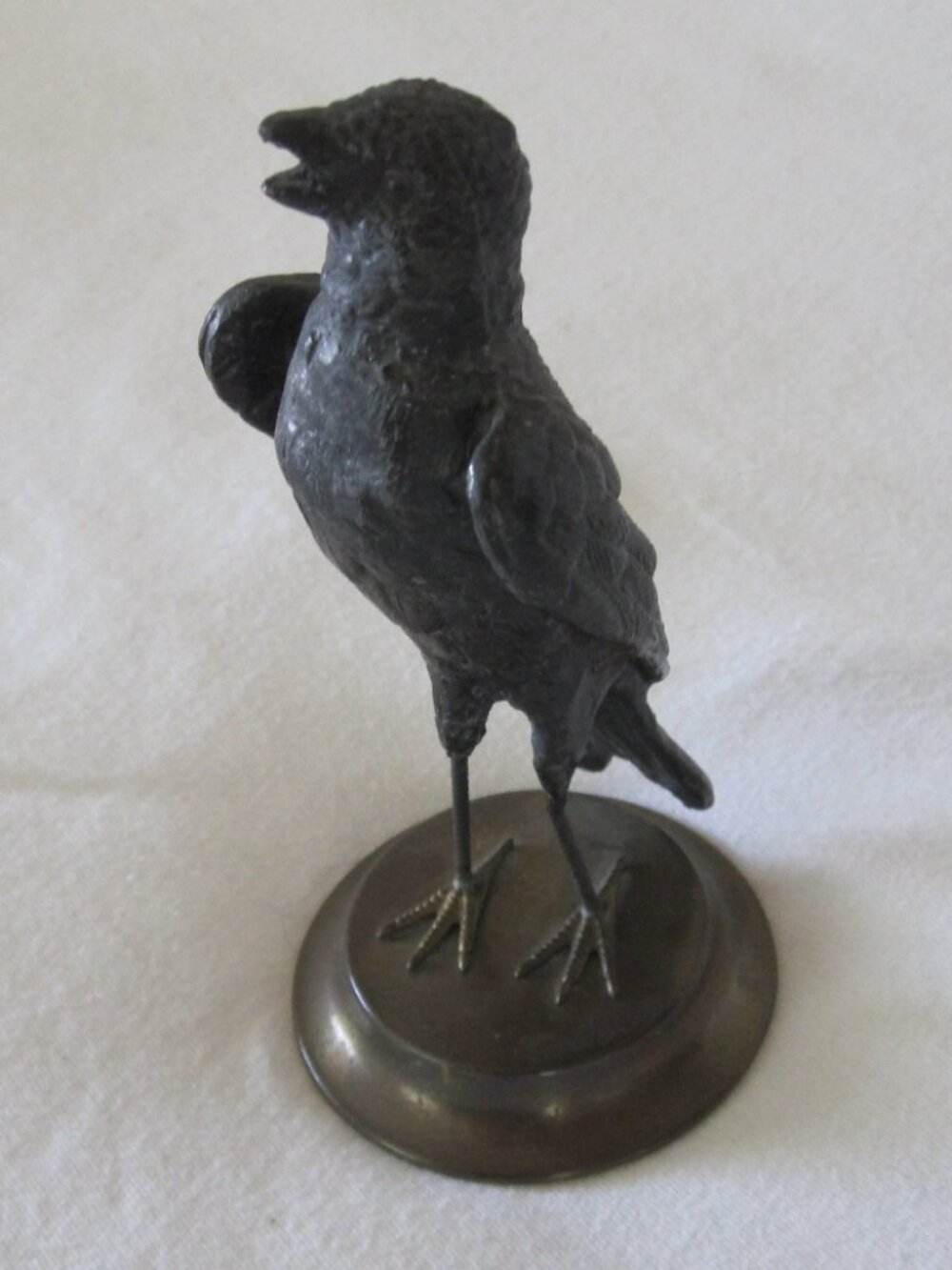Rare vintage Petites Choses 5" Solid cast Brass Raven Bird Sculpture
